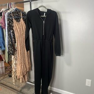 HALARA Hooded Long Sleeve Casual Jogger Jumpsuit with Pockets-Easy Peezy Edition